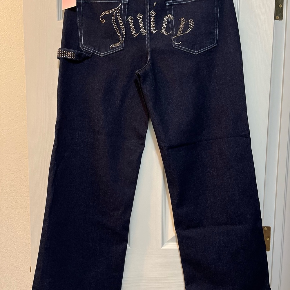 NWT Juicy Couture Jeans ABBOT wide leg jewels Bedazzled. Size 11/30